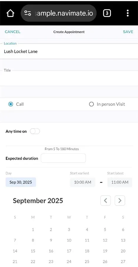 Create an Appointment